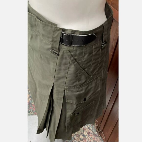 Utility Kilt Olive Drab Green Cargo Military Tactical Hiking Men Custom 36-40 XL - Picture 2 of 6